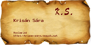 Krisán Sára névjegykártya